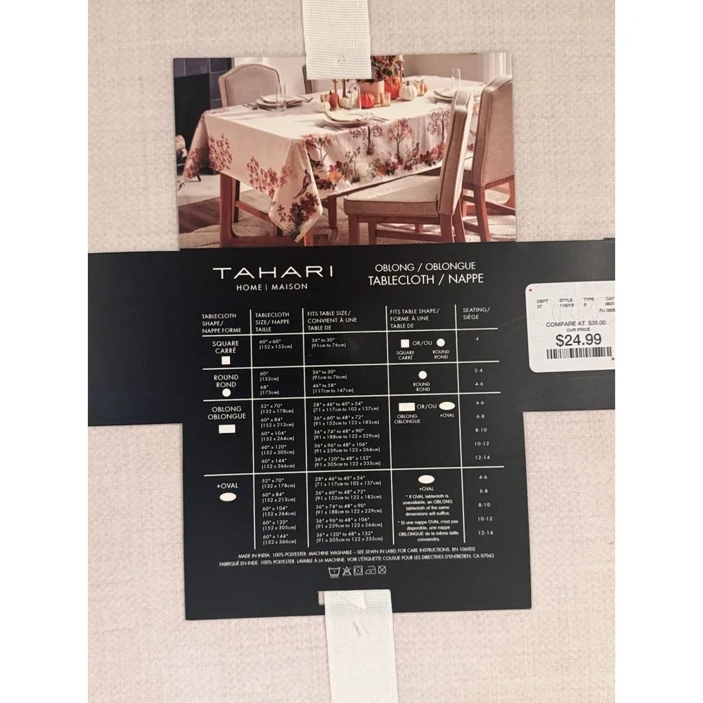 Tahari Home Oblong 60